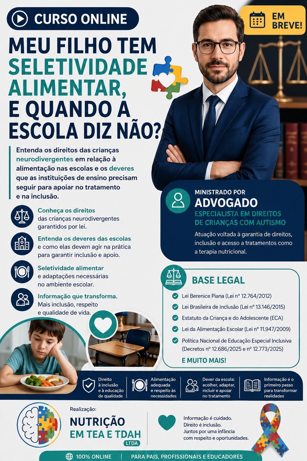 Em breve! Curso de Nutrição em TEA
